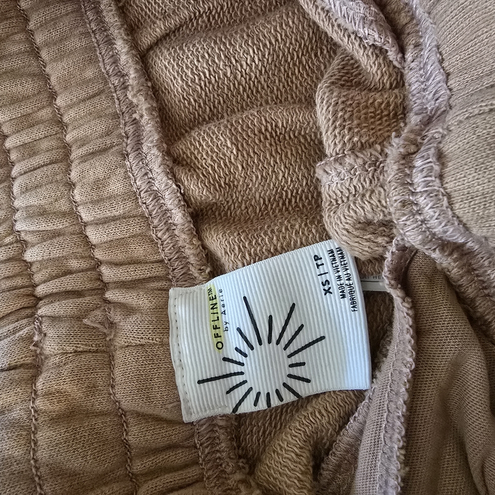 Aerie Wide Leg Pants in Tan